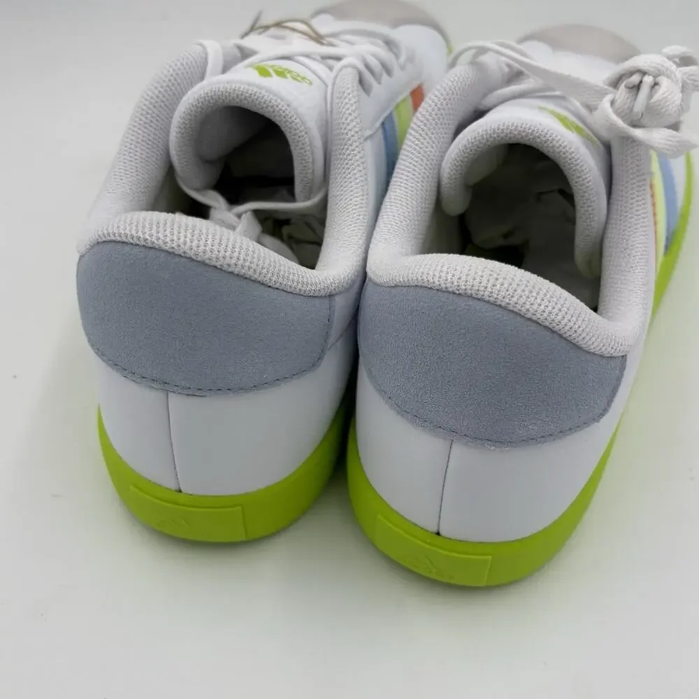 Adidas VL Court 3.0 Kids Size 6 Youth Skateboard Green And White Sneakers New